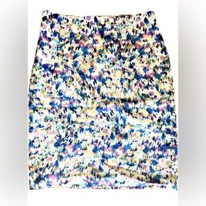 Ann Taylor Watercolor Floral Print Pencil Skirt Size 2P